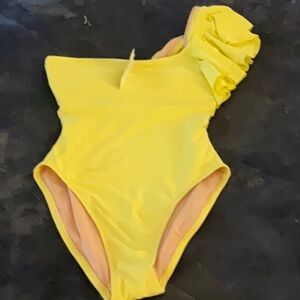 NWT J Crew Yellow One-Shoulder Swimsuit